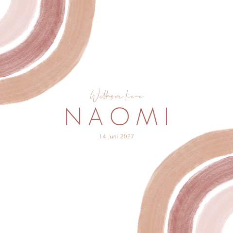 Geboortekaartje Meisje Regenboog