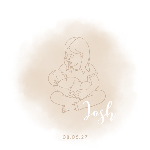 Geboortekaartje Jongen Lijntekening Zus Broertje