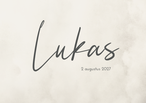 Geboortekaartje gewolkt stoer antraciet beige