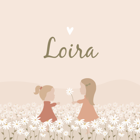 Geboortekaartje Meisje Madelief Bloemen Zusjes