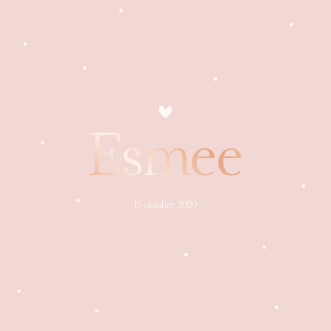 Geboortekaartje Meisje Roze Stippen