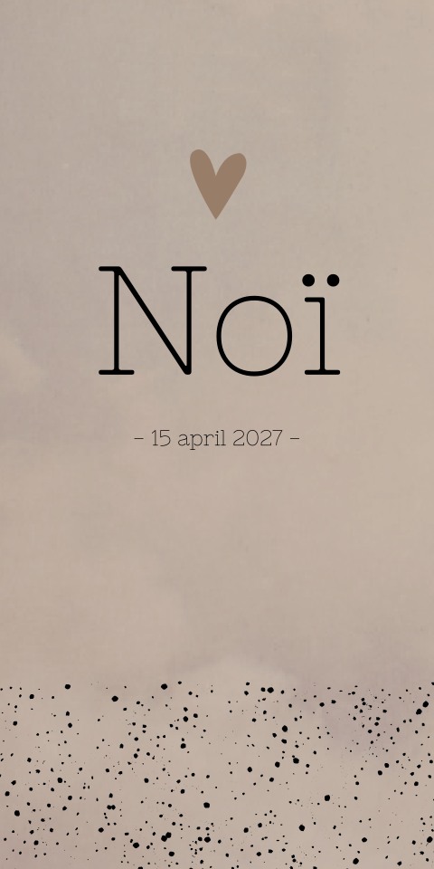 Geboortekaartje Jongen Taupe met label