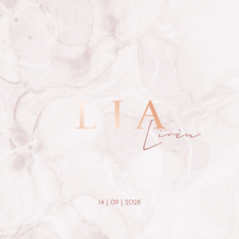 Geboortekaartje Meisje Waterverf Roze