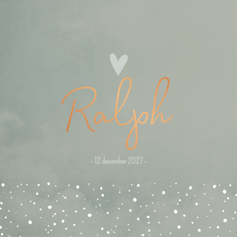 Geboortekaartje oudgroen jongen lief stippen