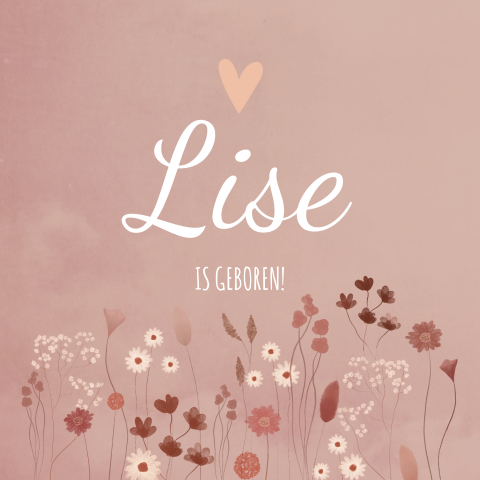 Tuinbord Bloemetjes Droogbloemen Hartje