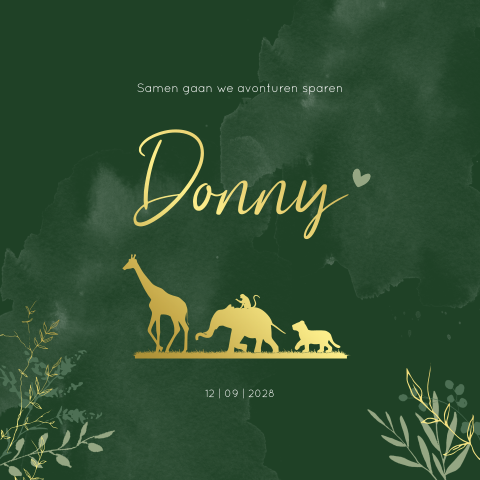 Geboortekaartje Dieren Jongen Jungle