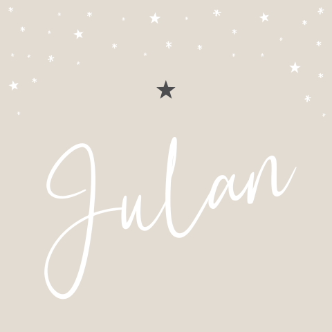 Geboortekaartje Jongen Neutraal Sterren Beige