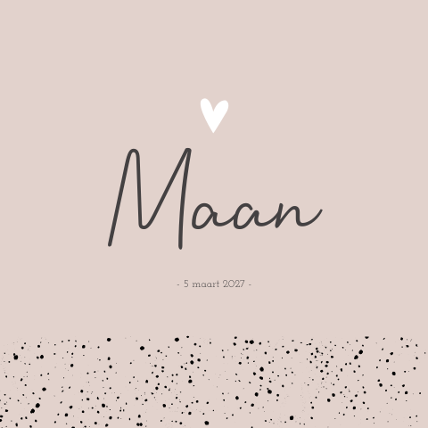 Geboortekaart meisje roze stipjes hartjes