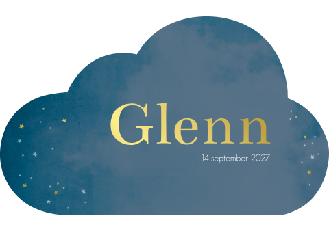 Rouwkaart Jongen Stans Sterren Wolk