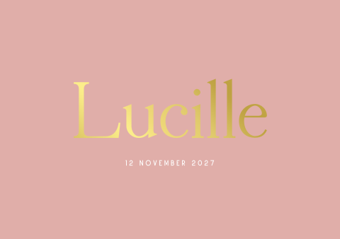 Geboortekaartje goudfolie snoep roze goud