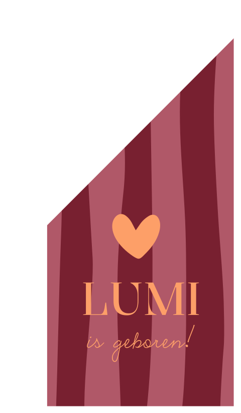 Geboortevlag Burgundy Strepen Hartje