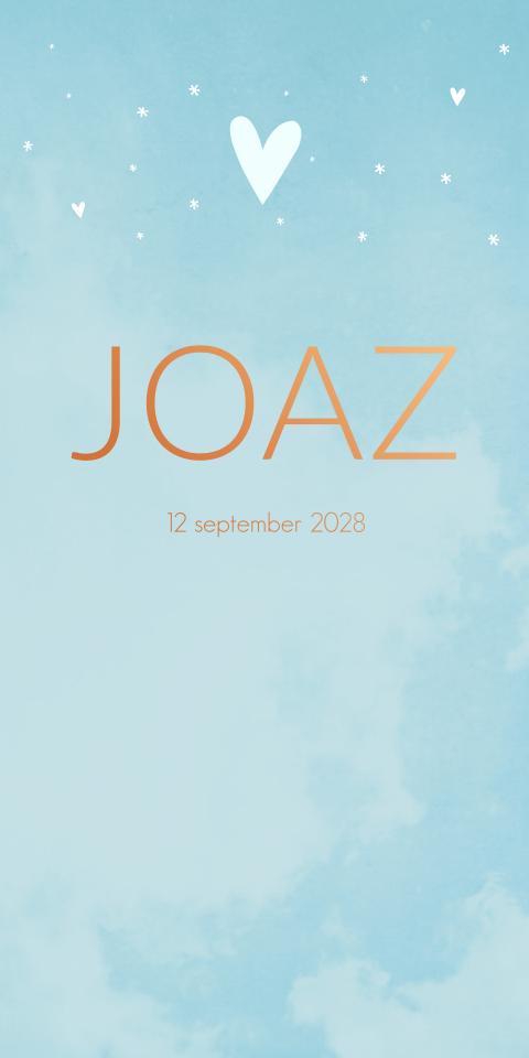 Geboortekaartje Jongen Gewolkt lichtblauw Romantisch