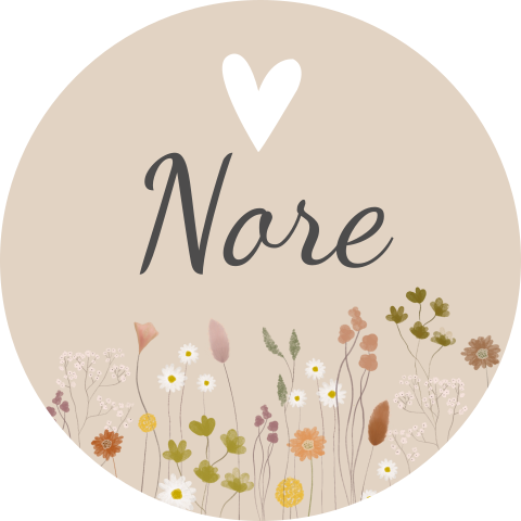 Sticker Sluitzegel Beige Bloemen