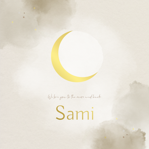 Geboortekaartje Wolkjes Maan Dromen