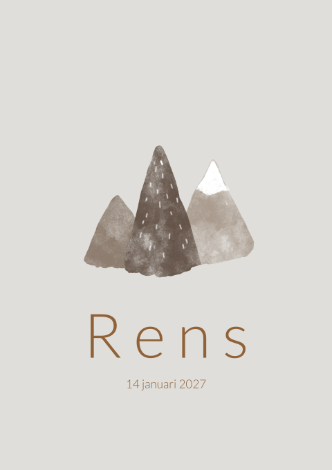 Geboortekaartje Neutraal Bergen Natuur Waterverf