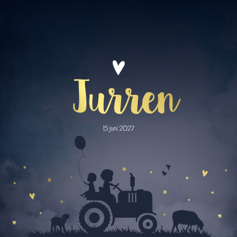 Geboortekaartje Jongen Boerderij Trekker Tractor
