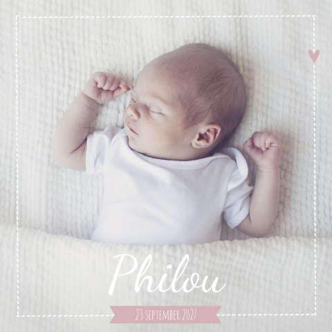 Geboortekaartje Meisje Foto Lief Rustig