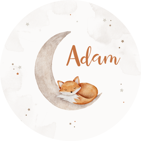 Raamsticker Dromerig Vosje Maantje Sterretjes