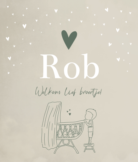 Label Geboortekaartje Klein Broer Zus