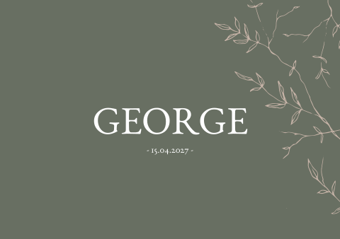 Geboortekaartje Vintage Groen Natuur Klassiek