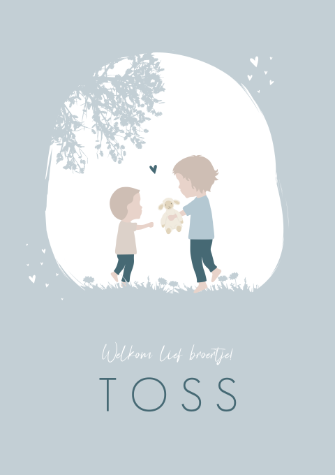 Geboortekaartje Happy Horse Blauw Broer Jongen