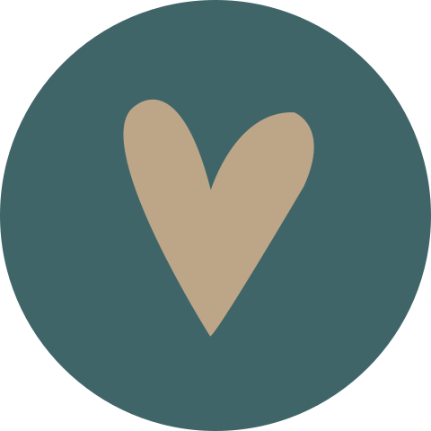 Sticker Sluitzegel Blauw Bruin Hartje