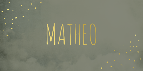 Geboortekaartje Jongen Groen Goudfolie Stippen