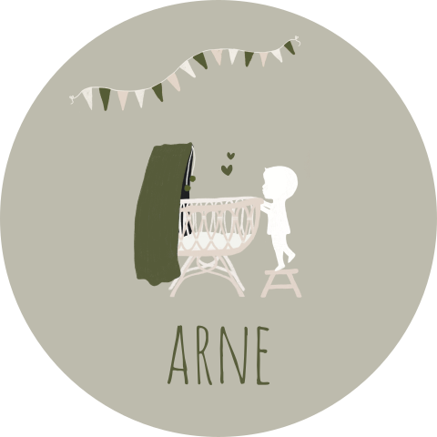 Geboortekaartje Jongen Rond Wiegje Groen