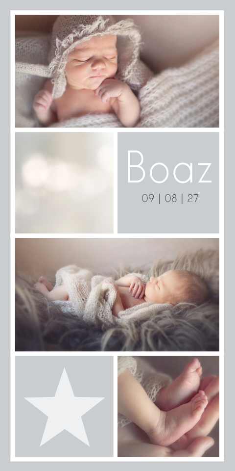 Geboortekaartje Jongen Foto Lichtblauw