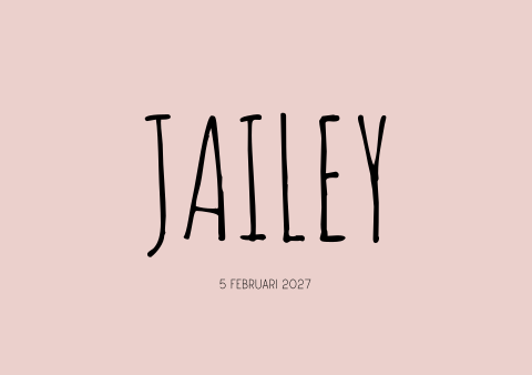 Geboortekaartje meisje stoer roze zwart