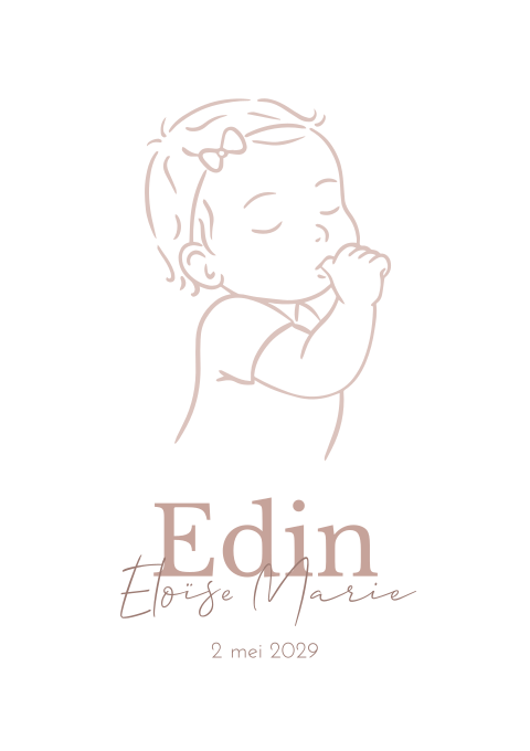 Geboortekaartje Klassiek Stijlvol Tijdloos Eenvoudig