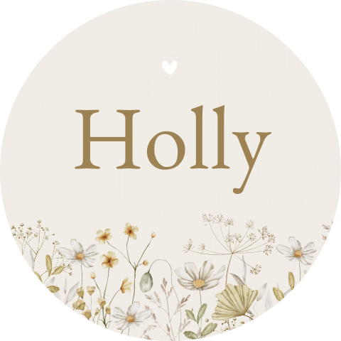 Sticker Weidebloemen Beige Doopsuiker