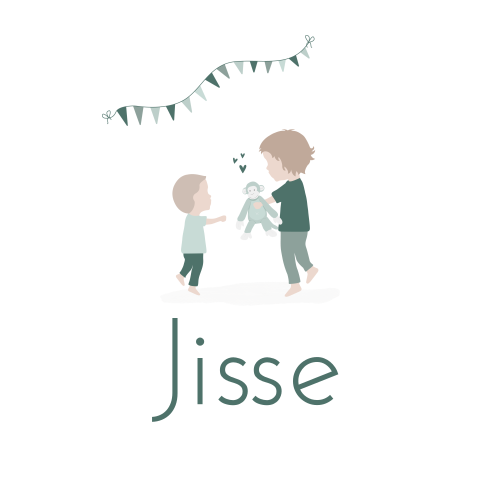 Raamsticker Rond Illustratie broertjes Happyhorse