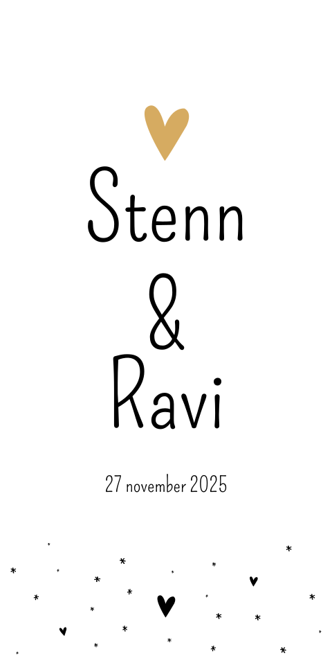 Geboortekaartje Tweeling Stoer Sterretjes Hartjes