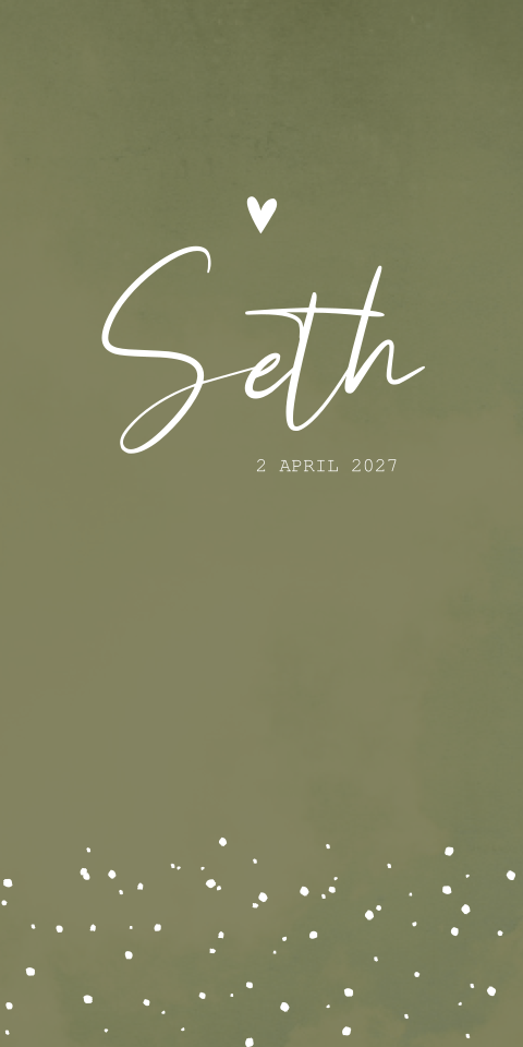 Geboortekaartje Groen Stippen Romantisch