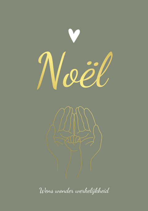 Geboortekaartje Jongen Handen lijntekening Geloof