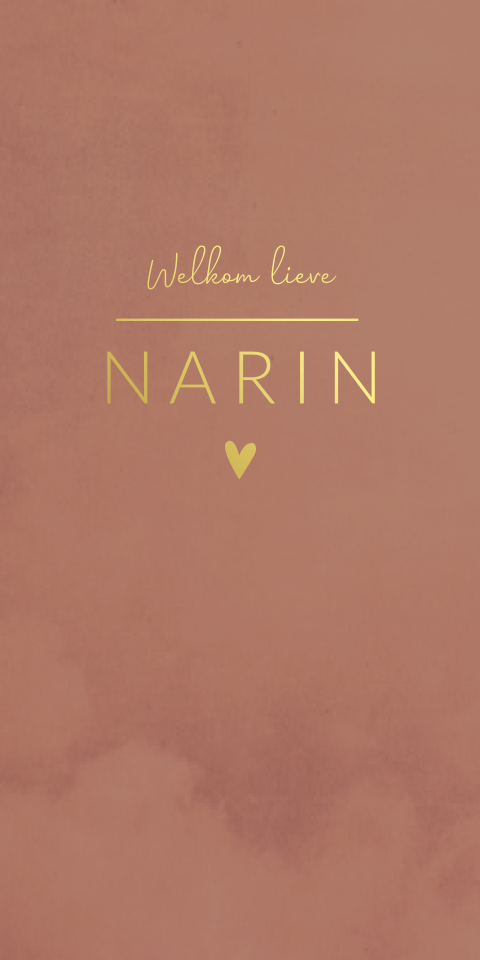 Geboortekaartje meisje roze modern goudfolie