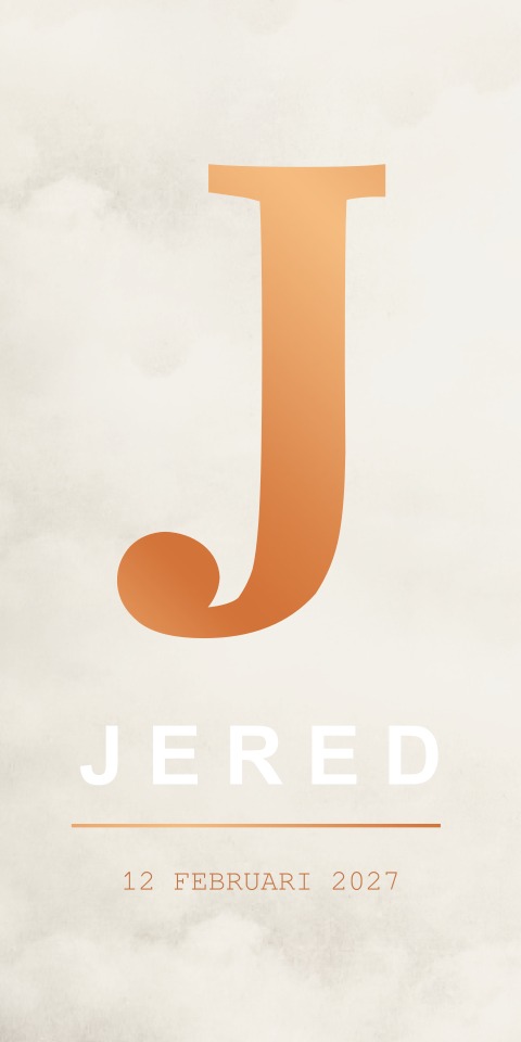 Geboortekaartje Jongen Initiaal Koperfolie