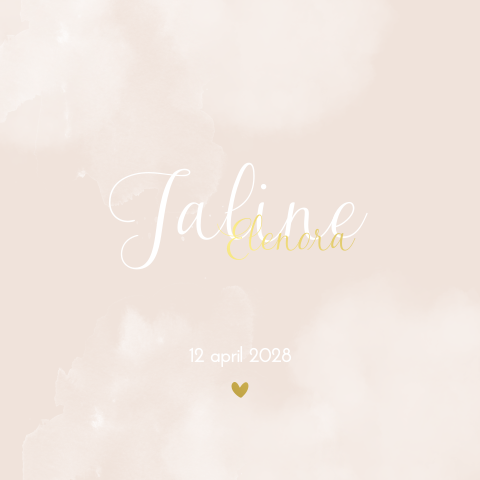 Geboortekaartje Meisje Roze Wolkjes Romantisch