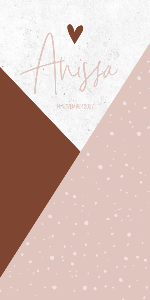 Geboortekaartje Meisje Driehoek Stipjes Roze