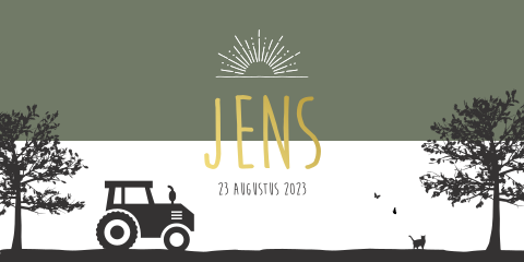 Geboortekaartje boerderij trekker illustraties jongen