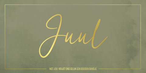 Geboortekaartje jongen goudfolie groen