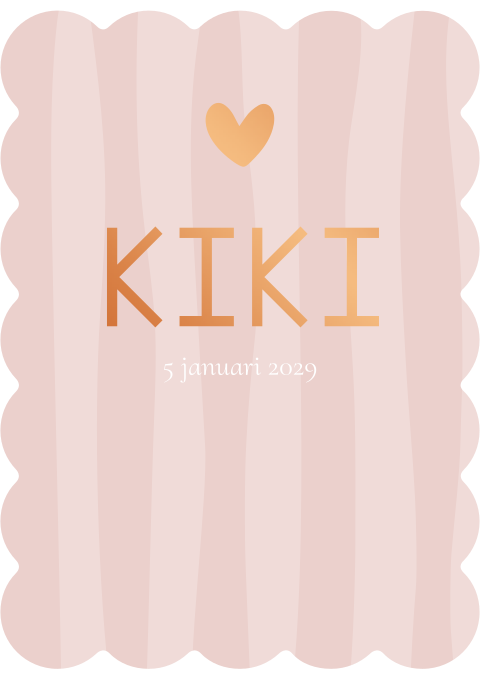 Geboortekaartje Meisje Stoer Strepen Cookie Boogjes 