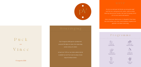 Pocketfold trouwkaart colourful chic kleuren