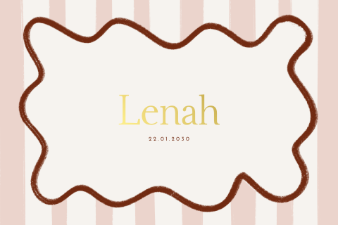 Geboortekaartje meisje gestreept roze