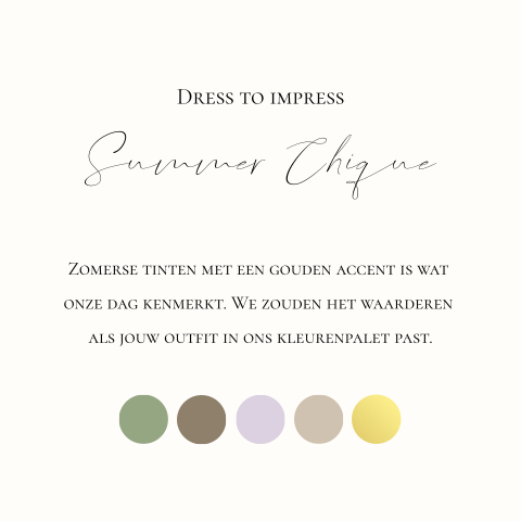 Dresscode kaartje summer chique