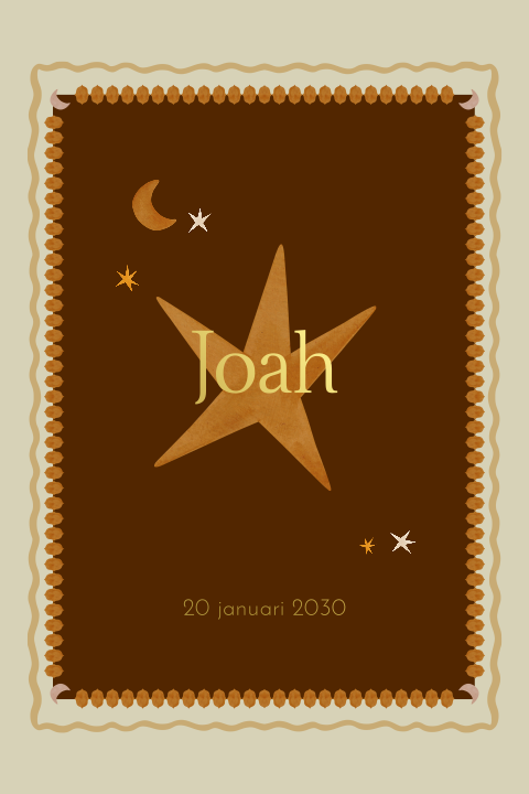 Geboortekaartje jongen boho sterren maan