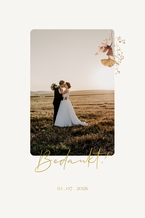 Bedankkaart foto veldbloemen boeket