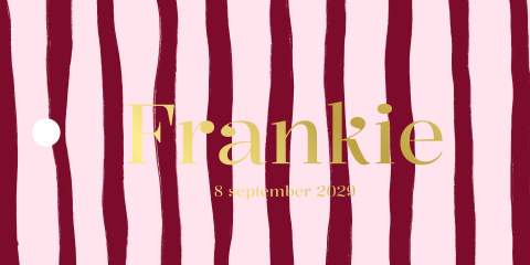 Doopsuiker label rechthoek liggend meisje roze strepen