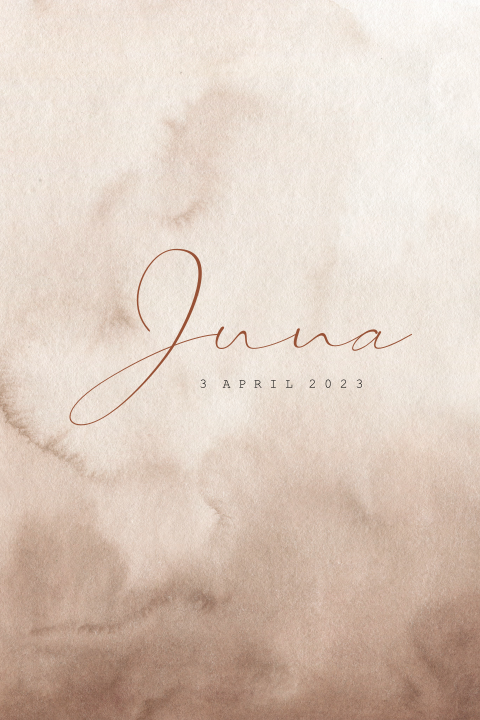 Geboortekaartje watercolor minimalistisch